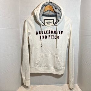 Abercrombie and Fitch Women’s Hooded Sweatshirt, Cream, Size Small